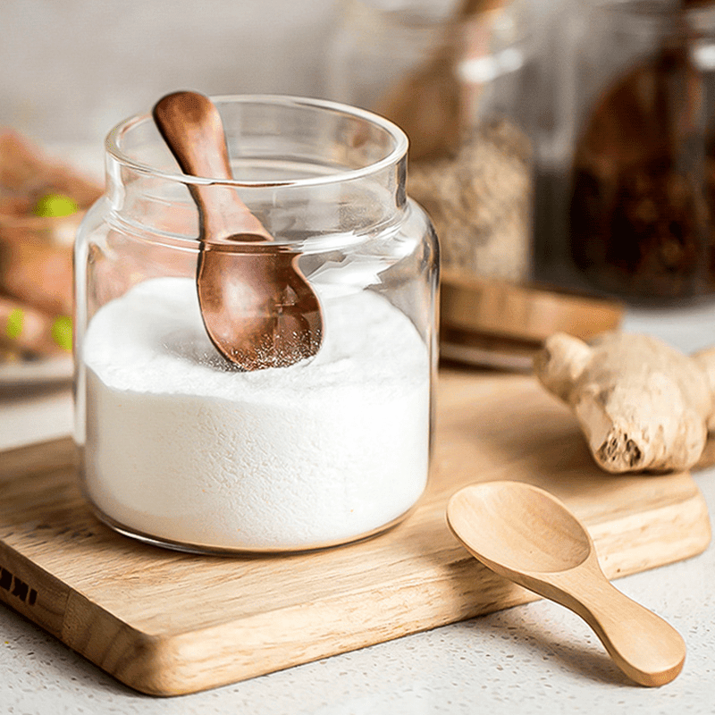 4Pcs Mini Wooden Spoons; Small Spice Condiment Spoon; Sugar Tea Coffee Scoop; Short Handle Wood Spoon; Jam Mustard Ice Cream Wood Spoons; Kitchen Gadgets