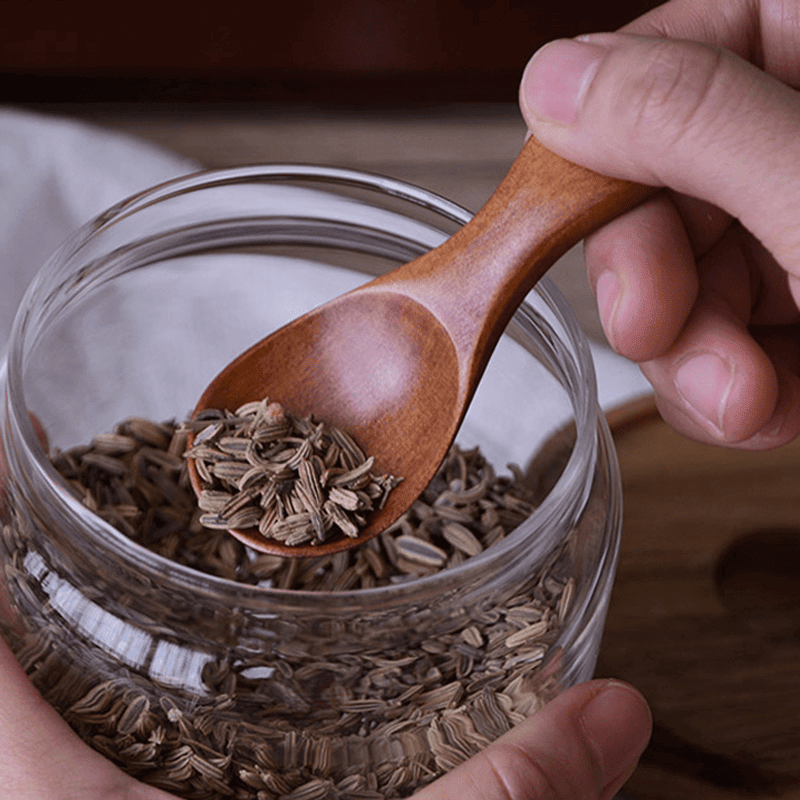 4Pcs Mini Wooden Spoons; Small Spice Condiment Spoon; Sugar Tea Coffee Scoop; Short Handle Wood Spoon; Jam Mustard Ice Cream Wood Spoons; Kitchen Gadgets