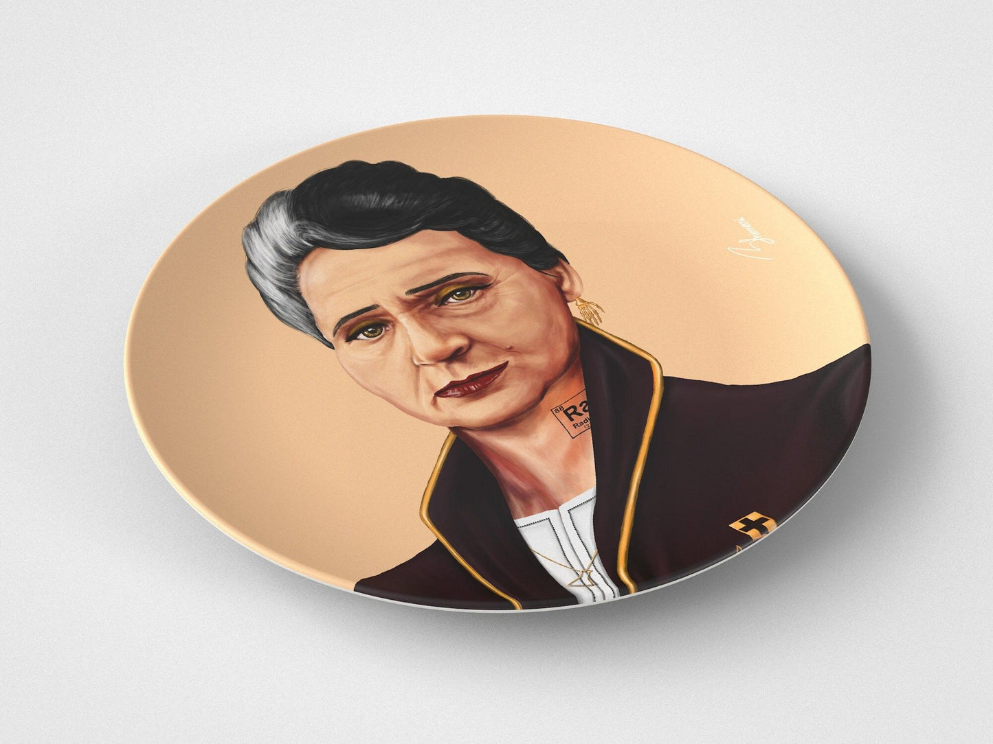 Marie // 10" Round Plate // Science Gift Idea