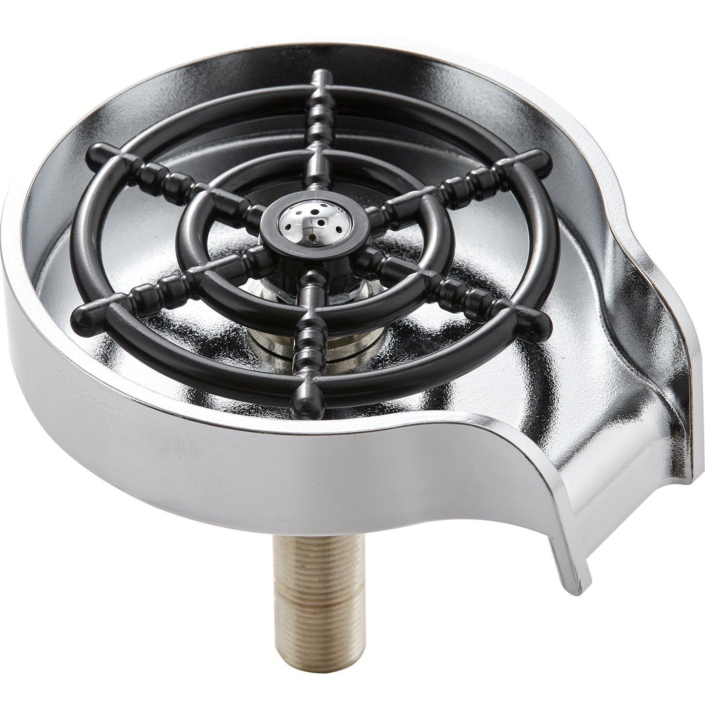VEVOR Glass Rinser, 10 Powerful Spraying Jets 360° Rotating Cup Rinser for Sink, Wearproof ABS Kitchen Sink Faucet Cup Washer & ABS Cup Holder for Baby Bottle, Glass Cup, Wine Glass(Silver Grey Base)