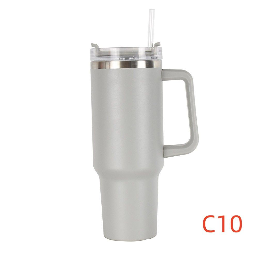 40 oz. With Logo Stainless Steel Thermos Handle Water Glass With Lid And Straw Beer Glass Car Travel Kettle Outdoor Water Bottle