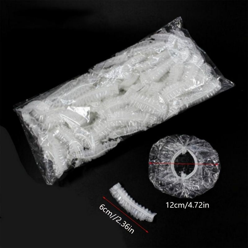 100pcs Disposable Ear Covers; Plastic Waterproof Ear Protectors Elastic Clear Ear Caps Salon Hairdressing Dye Shield Earmuffs For Hair Dye; Shower; Spa