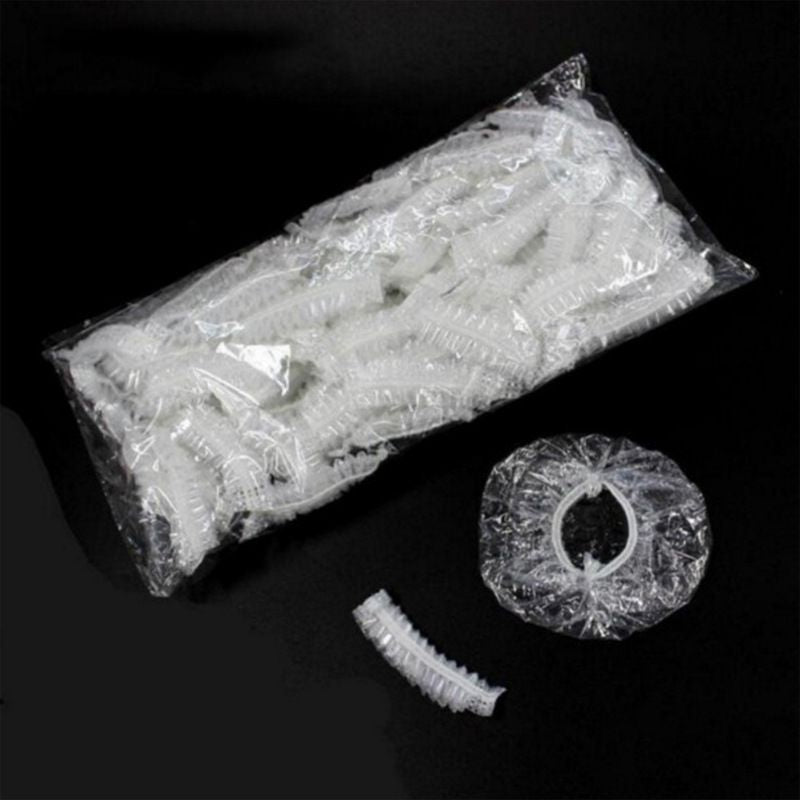 100pcs Disposable Ear Covers; Plastic Waterproof Ear Protectors Elastic Clear Ear Caps Salon Hairdressing Dye Shield Earmuffs For Hair Dye; Shower; Spa
