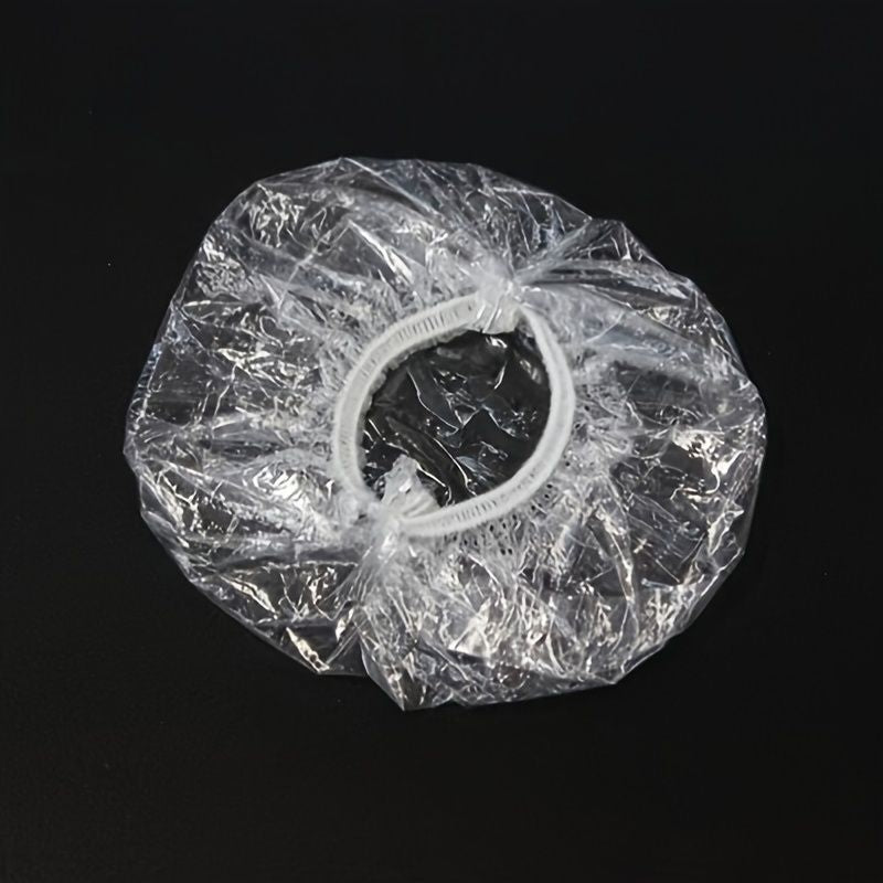 100pcs Disposable Ear Covers; Plastic Waterproof Ear Protectors Elastic Clear Ear Caps Salon Hairdressing Dye Shield Earmuffs For Hair Dye; Shower; Spa