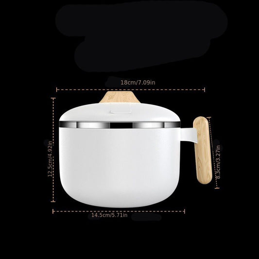 1pc 304 Stainless Steel Instant Noodle Bowl; Large Capacity Instant Noodle Bowl With Lid; Dual-purpose Anti-scalding Portable Tableware; Student Lunch Box