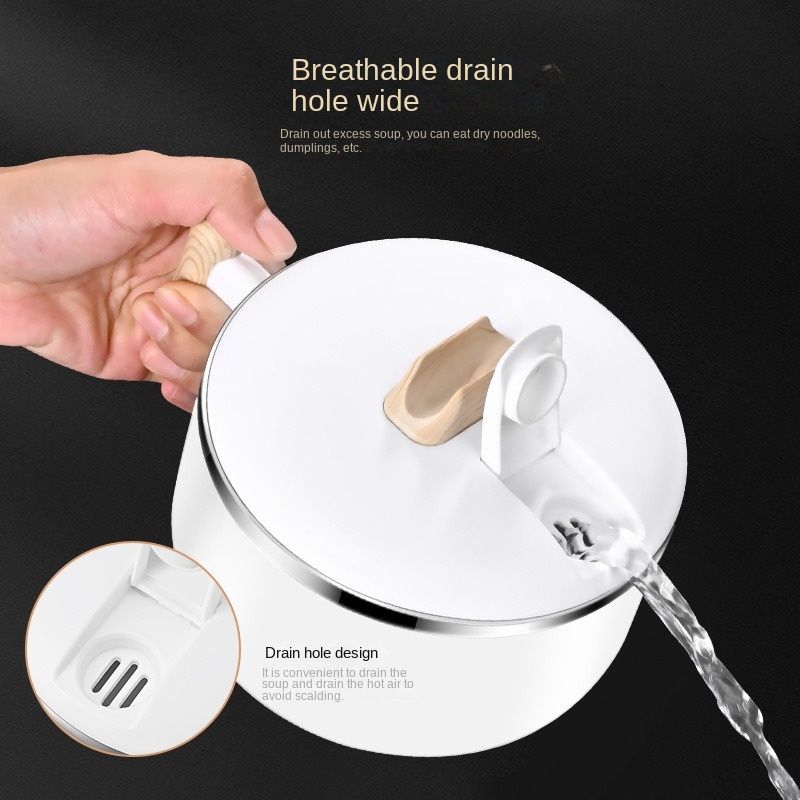 1pc 304 Stainless Steel Instant Noodle Bowl; Large Capacity Instant Noodle Bowl With Lid; Dual-purpose Anti-scalding Portable Tableware; Student Lunch Box