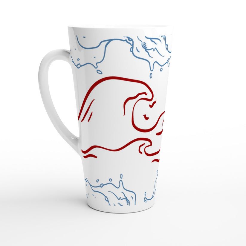 Ocean Wave Latte Mug Design By HadiArts