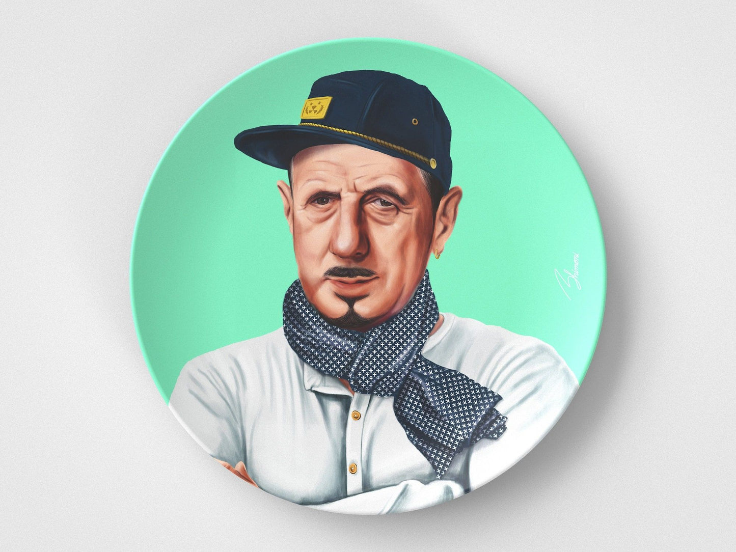 Charles De // 10" Round Plate // Political Gift Idea