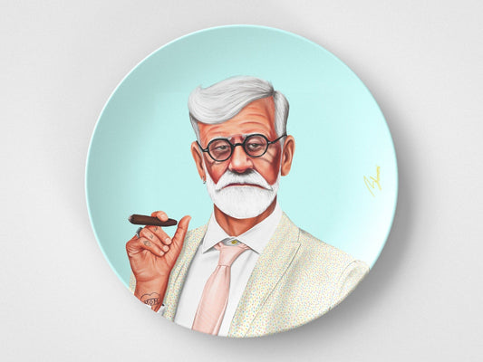 Sigmund // 10" Round Plate // Psychology Gift