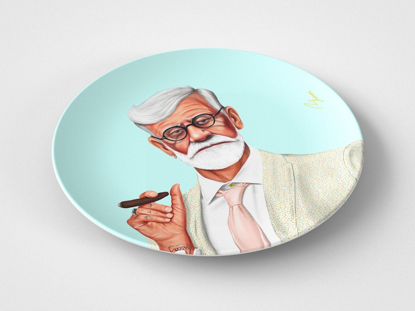 Sigmund // 10" Round Plate // Psychology Gift